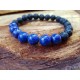 Lava stone bracelet with Lapis Lazuli 8mm beads