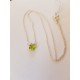 Peridot droplet on a silver chain R230