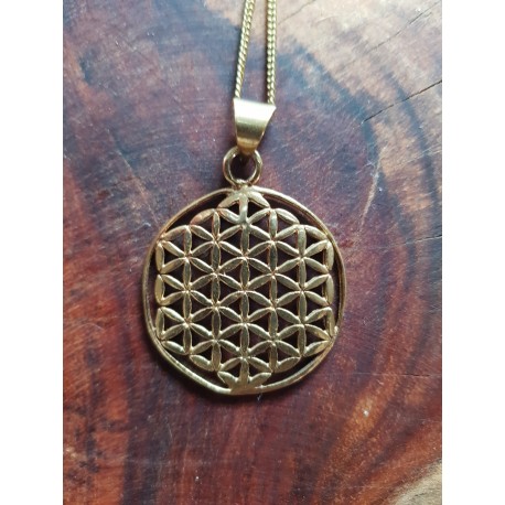Brass Flower of Life Necklace